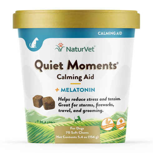 NaturVet Quiet Moments Calming Aid for Dogs Soft Chews 70ct - Poudre Pet and Feed Supply